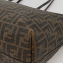 FENDI Zucca Canvas Tote Bag Brown Black Auth ep9552-9