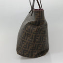 FENDI Zucca Canvas Tote Bag Brown Black Auth ep9552-4