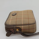 Burberrys Nova Check Clutch Bag Canvas Beige Gold Auth ep9553-3