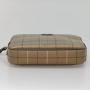 Burberrys Nova Check Clutch Bag Canvas Beige Gold Auth ep9553-6