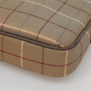 Burberrys Nova Check Clutch Bag Canvas Beige Gold Auth ep9553-7