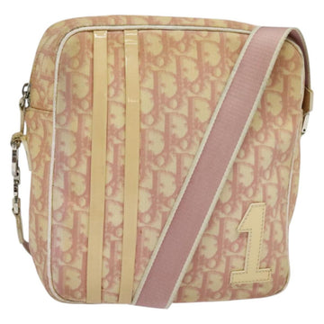Christian Dior Trotter Canvas Shoulder Bag PVC Pink Silver Auth ep9554
