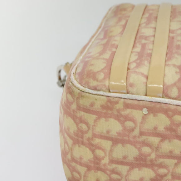 Christian Dior Trotter Canvas Shoulder Bag PVC Pink Silver Auth ep9554