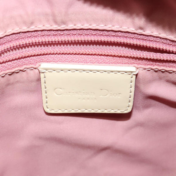 Christian Dior Trotter Canvas Shoulder Bag PVC Pink Silver Auth ep9554