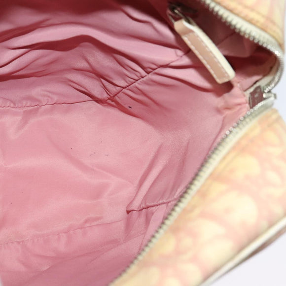 Christian Dior Trotter Canvas Shoulder Bag PVC Pink Silver Auth ep9554
