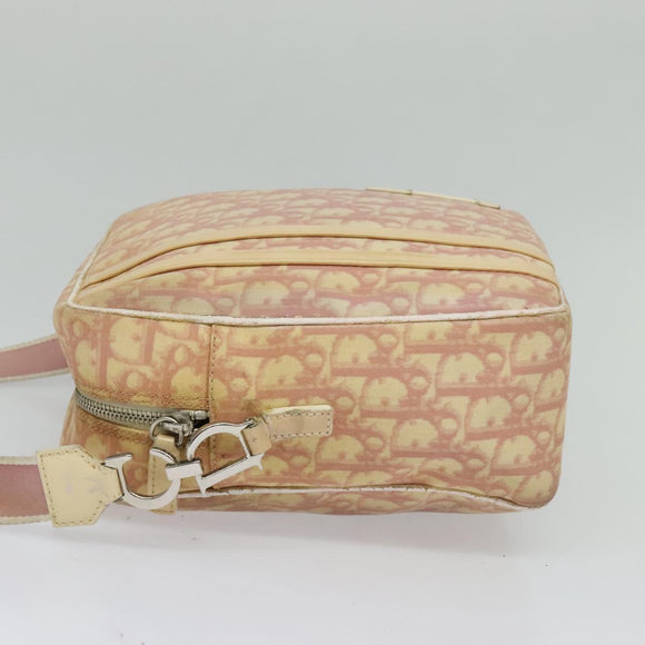 Christian Dior Trotter Canvas Shoulder Bag PVC Pink Silver Auth ep9554