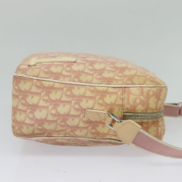 Christian Dior Trotter Canvas Shoulder Bag PVC Pink Silver Auth ep9554