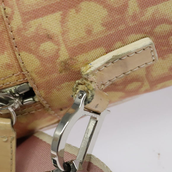 Christian Dior Trotter Canvas Shoulder Bag PVC Pink Silver Auth ep9554