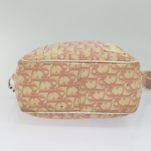 Christian Dior Trotter Canvas Shoulder Bag PVC Pink Silver Auth ep9554
