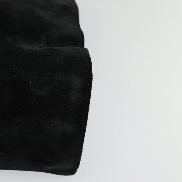 GUCCI Hand Bag Suede Black Silver 002 1025 Auth ep9555