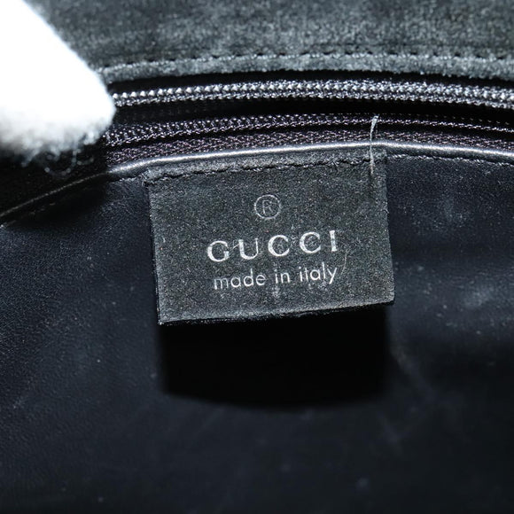 GUCCI Hand Bag Suede Black Silver 002 1025 Auth ep9555