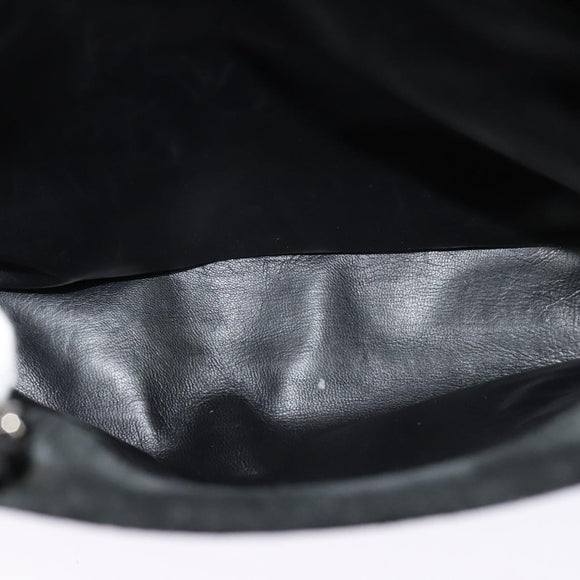 GUCCI Hand Bag Suede Black Silver 002 1025 Auth ep9555