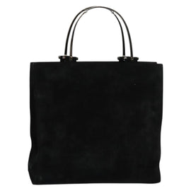 GUCCI Hand Bag Suede Black Silver 002 1025 Auth ep9555