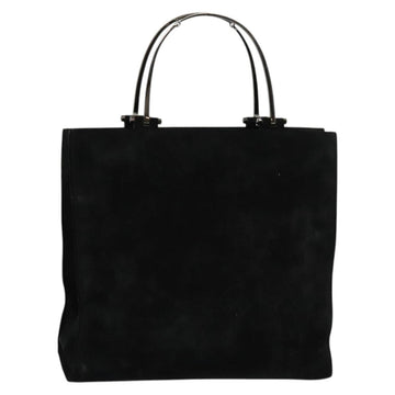 GUCCI Hand Bag Suede Black Silver 002 1025 Auth ep9555