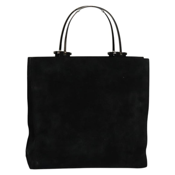 GUCCI Hand Bag Suede Black Silver 002 1025 Auth ep9555