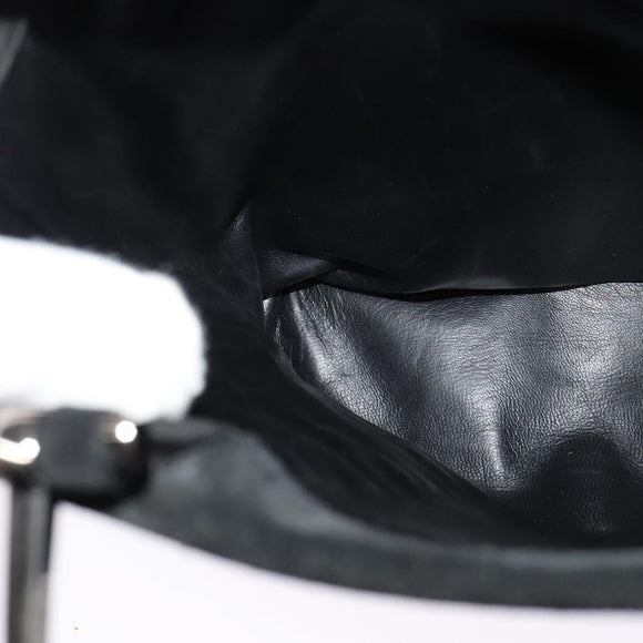 GUCCI Hand Bag Suede Black Silver 002 1025 Auth ep9555