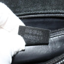 GUCCI Hand Bag Suede Black Silver 002 1025 Auth ep9555-12