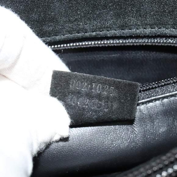 GUCCI Hand Bag Suede Black Silver 002 1025 Auth ep9555