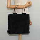 GUCCI Hand Bag Suede Black Silver 002 1025 Auth ep9555-24