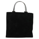 GUCCI Hand Bag Suede Black Silver 002 1025 Auth ep9555-2