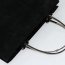 GUCCI Hand Bag Suede Black Silver 002 1025 Auth ep9555-6