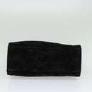 GUCCI Hand Bag Suede Black Silver 002 1025 Auth ep9555-5