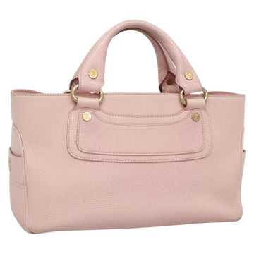CELINE Boogie bag Hand Bag Leather Pink Auth ep9557