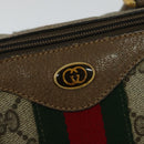 GUCCI GG Supreme Web Sherry Line Hand Bag PVC Beige Gold 39 02 006 Auth ep9563-17