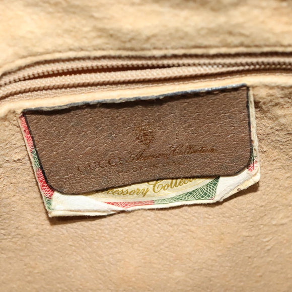 GUCCI GG Supreme Web Sherry Line Hand Bag PVC Beige Gold 39 02 006 Auth ep9563