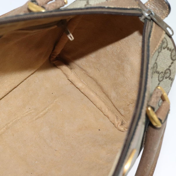 GUCCI GG Supreme Web Sherry Line Hand Bag PVC Beige Gold 39 02 006 Auth ep9563