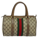 GUCCI GG Supreme Web Sherry Line Hand Bag PVC Beige Gold 39 02 006 Auth ep9563-13