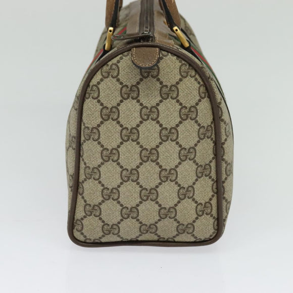 GUCCI GG Supreme Web Sherry Line Hand Bag PVC Beige Gold 39 02 006 Auth ep9563