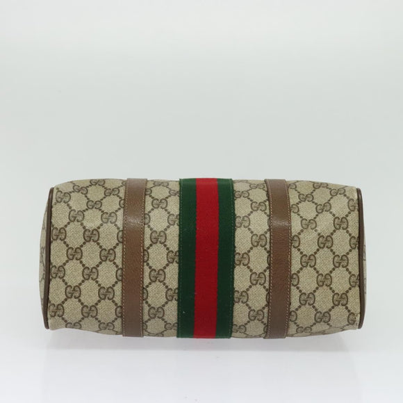 GUCCI GG Supreme Web Sherry Line Hand Bag PVC Beige Gold 39 02 006 Auth ep9563