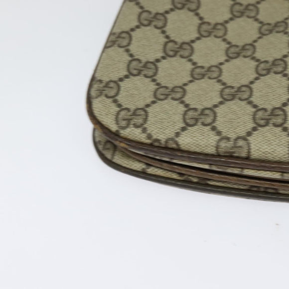 GUCCI GG Supreme Web Sherry Line Shoulder Bag PVC Beige Gold Red Auth ep9566