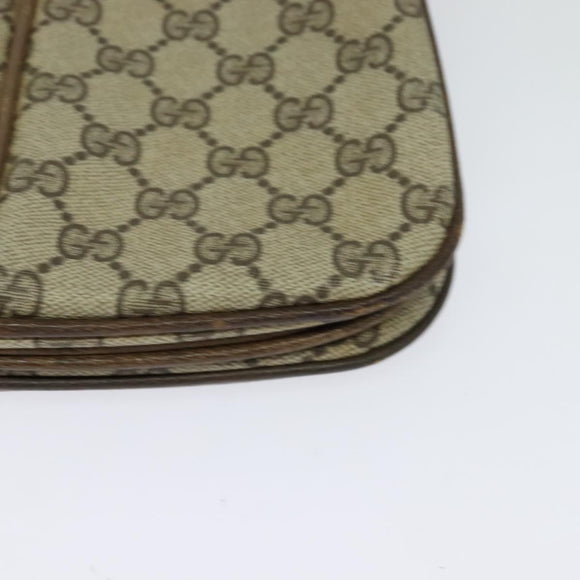 GUCCI GG Supreme Web Sherry Line Shoulder Bag PVC Beige Gold Red Auth ep9566