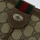 GUCCI GG Supreme Web Sherry Line Shoulder Bag PVC Beige Gold Red Auth ep9566-17