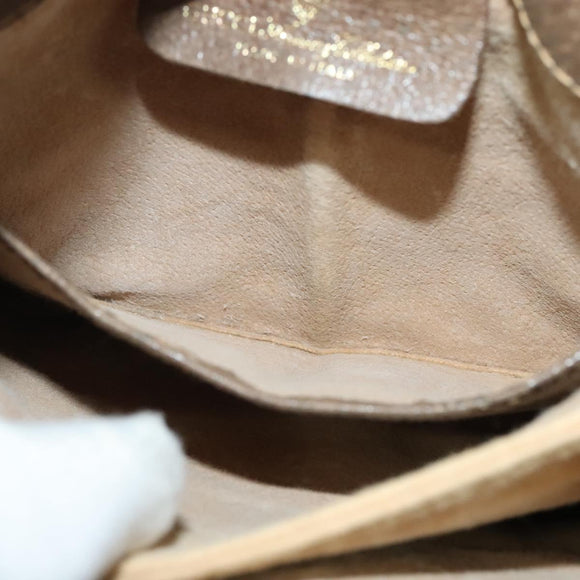 GUCCI GG Supreme Web Sherry Line Shoulder Bag PVC Beige Gold Red Auth ep9566