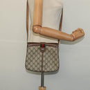 GUCCI GG Supreme Web Sherry Line Shoulder Bag PVC Beige Gold Red Auth ep9566-22
