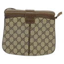 GUCCI GG Supreme Web Sherry Line Shoulder Bag PVC Beige Gold Red Auth ep9566-2