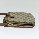 GUCCI GG Supreme Web Sherry Line Shoulder Bag PVC Beige Gold Red Auth ep9566-3