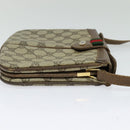 GUCCI GG Supreme Web Sherry Line Shoulder Bag PVC Beige Gold Red Auth ep9566-4