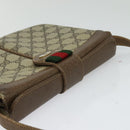 GUCCI GG Supreme Web Sherry Line Shoulder Bag PVC Beige Gold Red Auth ep9566-6