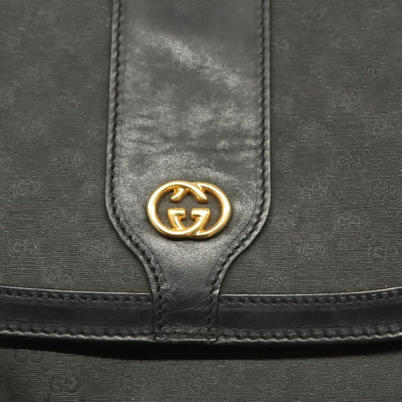 GUCCI Micro GG Supreme Shoulder Bag PVC Black Gold 001 41 4425 Auth ep9569