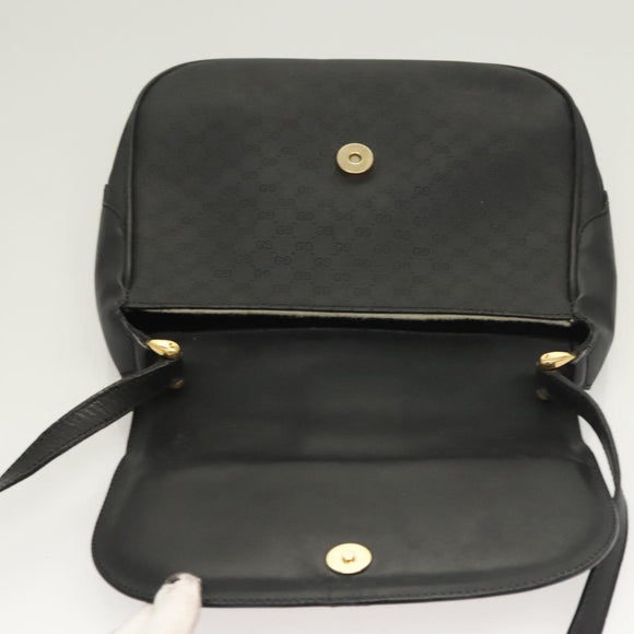GUCCI Micro GG Supreme Shoulder Bag PVC Black Gold 001 41 4425 Auth ep9569