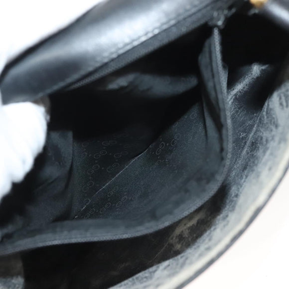 GUCCI Micro GG Supreme Shoulder Bag PVC Black Gold 001 41 4425 Auth ep9569