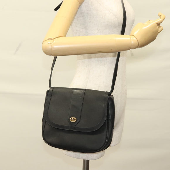 GUCCI Micro GG Supreme Shoulder Bag PVC Black Gold 001 41 4425 Auth ep9569