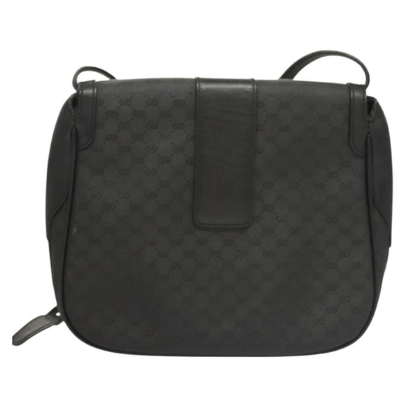 GUCCI Micro GG Supreme Shoulder Bag PVC Black Gold 001 41 4425 Auth ep9569