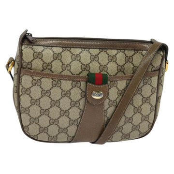 GUCCI GG Supreme Web Sherry Line Shoulder Bag PVC Beige Gold Red Auth ep9570