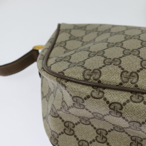 GUCCI GG Supreme Web Sherry Line Shoulder Bag PVC Beige Gold Red Auth ep9570