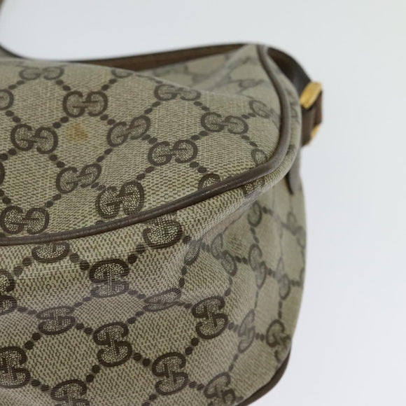 GUCCI GG Supreme Web Sherry Line Shoulder Bag PVC Beige Gold Red Auth ep9570